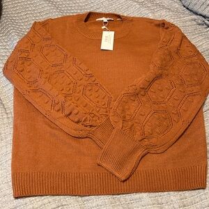 Baltic Born Devri Pointelle Sweater | Rust Size XL  - NWT